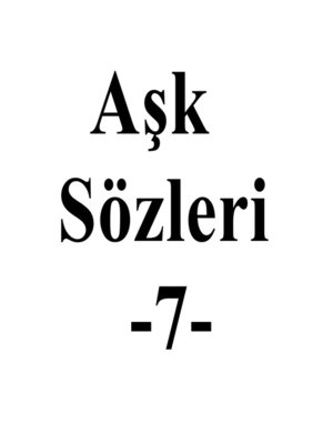 cover image of Aşk Sözleri 7